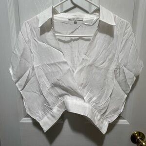 Love Tree White Collared Wrap Blouse
